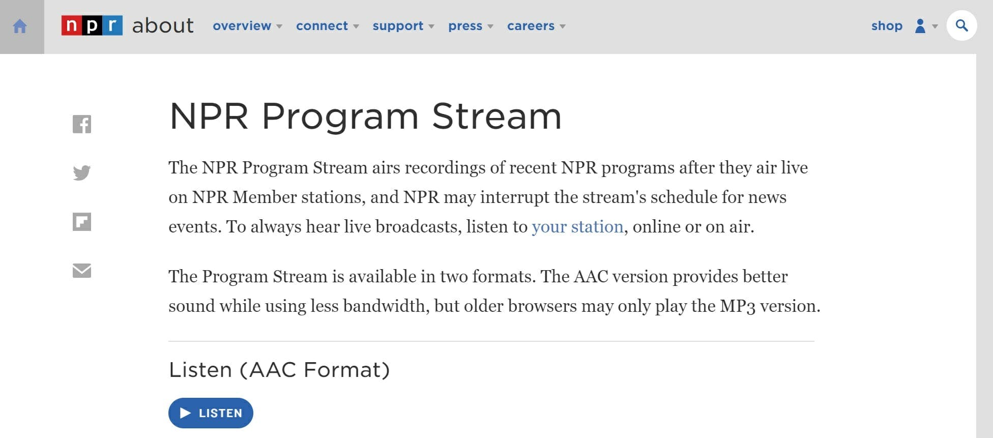 npr live stream npr program stream