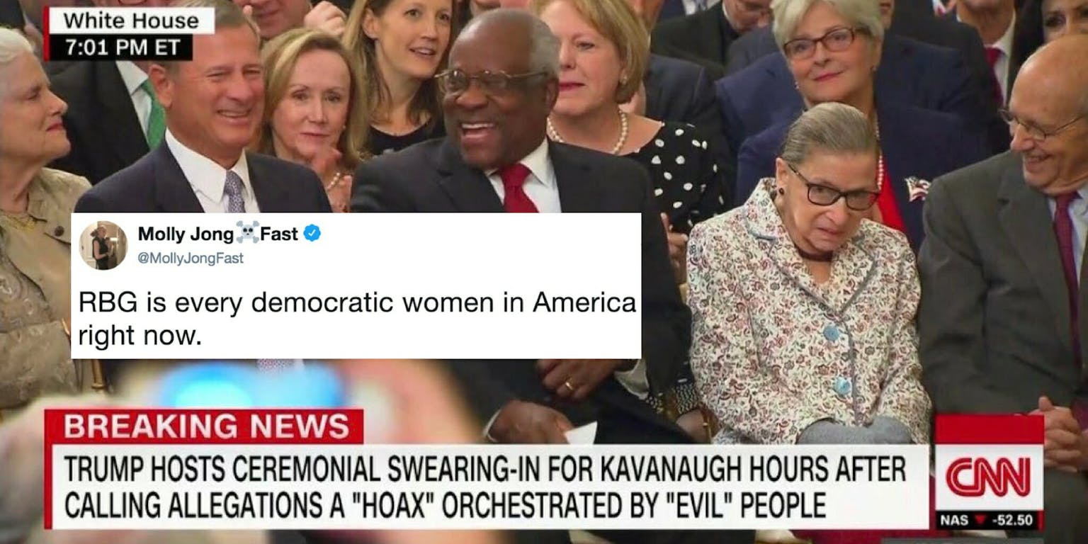 Ruth Bader Ginsburg Memes Sprout From Brett Kavanaughs Swearing In