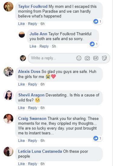 Facebook users respond to a viral video on the Camp Fire wildfire.
