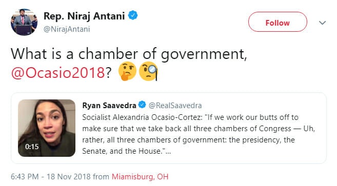 Niraj Antani Alexandria Ocasio-Cortez