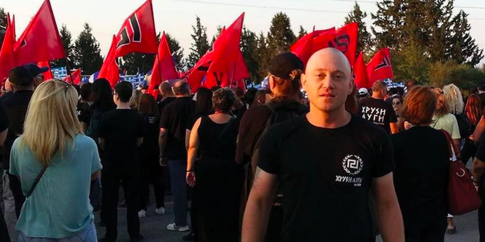 andrew anglin at nazi rally in Greece