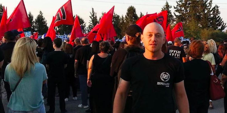 andrew anglin at nazi rally in Greece