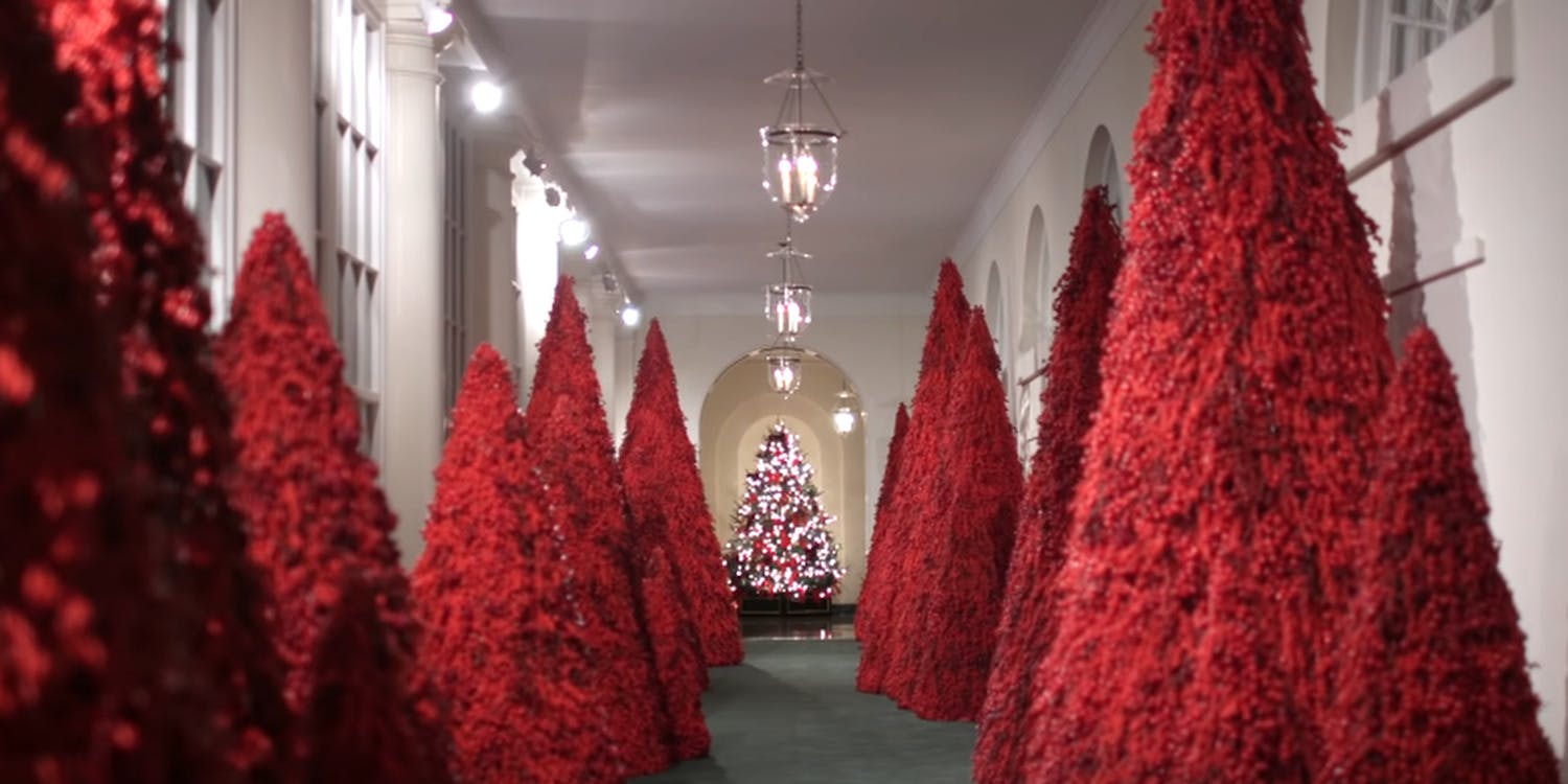 First Lady's White House Christmas decor is an instant meme