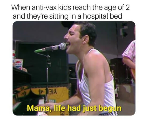 Queen anti-vax meme