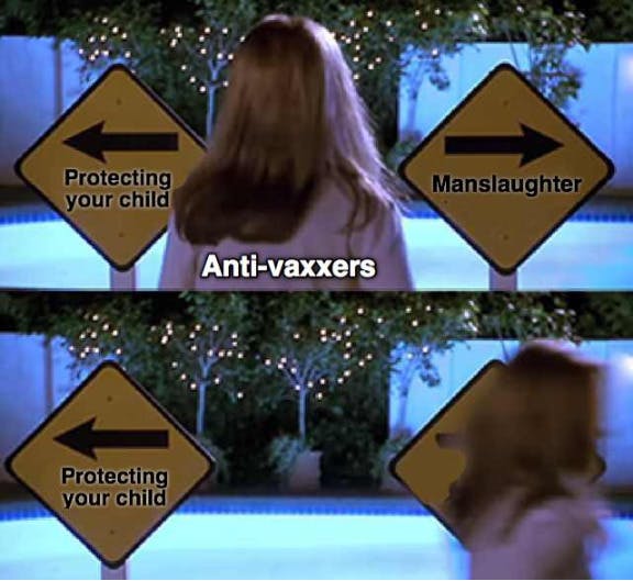 Manslaughter anti-vax meme