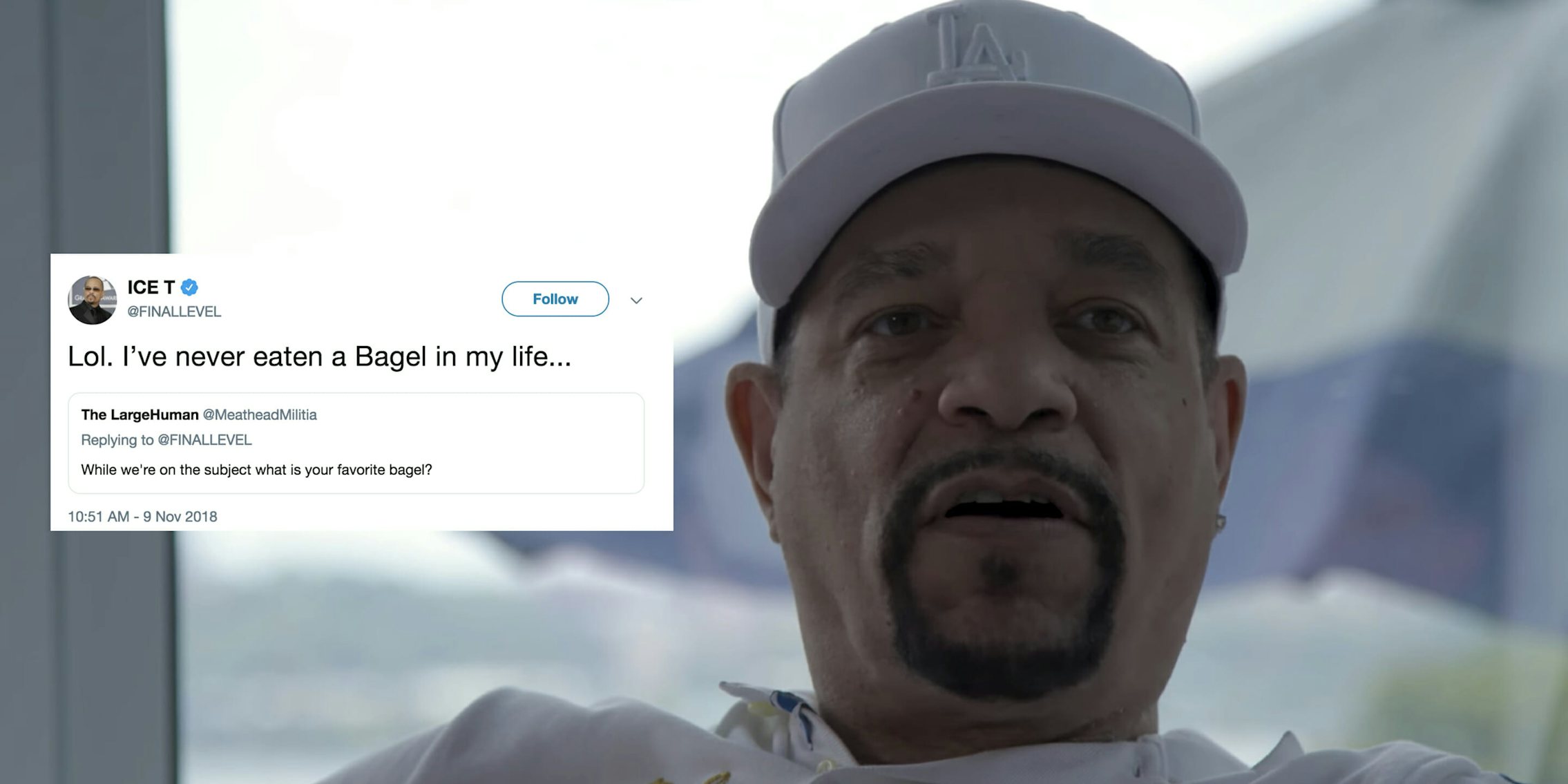 Ice T said he's never eaten a bagel—and people on Twitter flipped out.