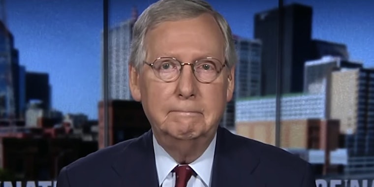 Senate Majority Leader Mitch McConnell was photobombed as he voted in the midterm elections.