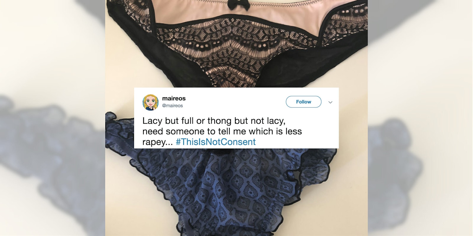 Women are tweeting photos of their underwear after a thong was used as evidence in a rape trial.