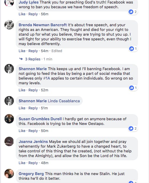 franklin graham facebook comments free speech