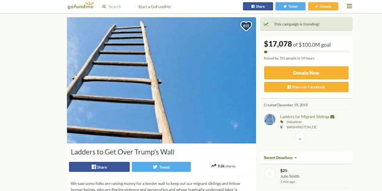 Ladders to get over Trump's wall GoFundMe