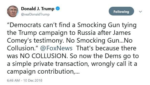 Trump Smocking Gun Tweet