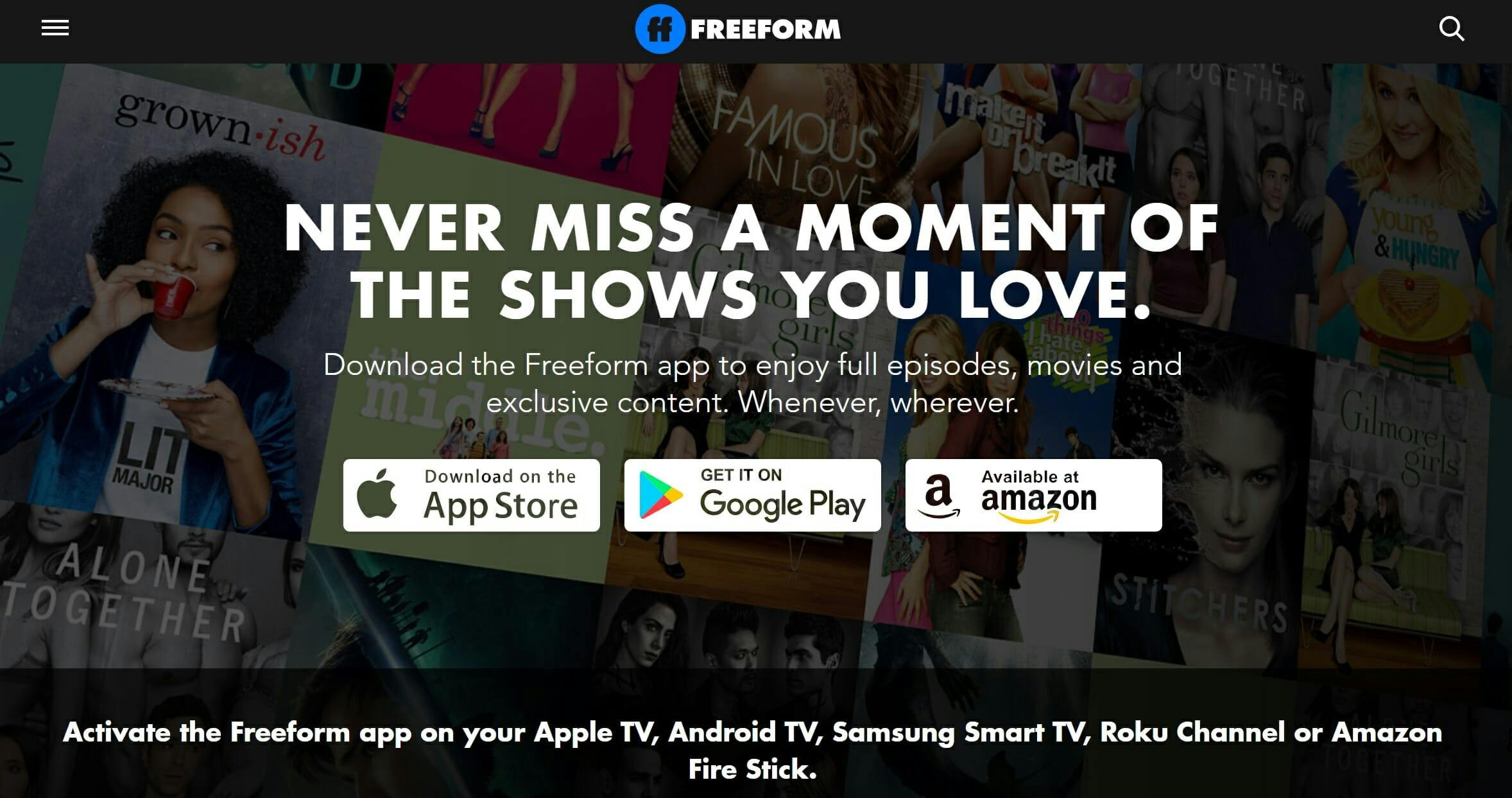 freeform live stream freeform app