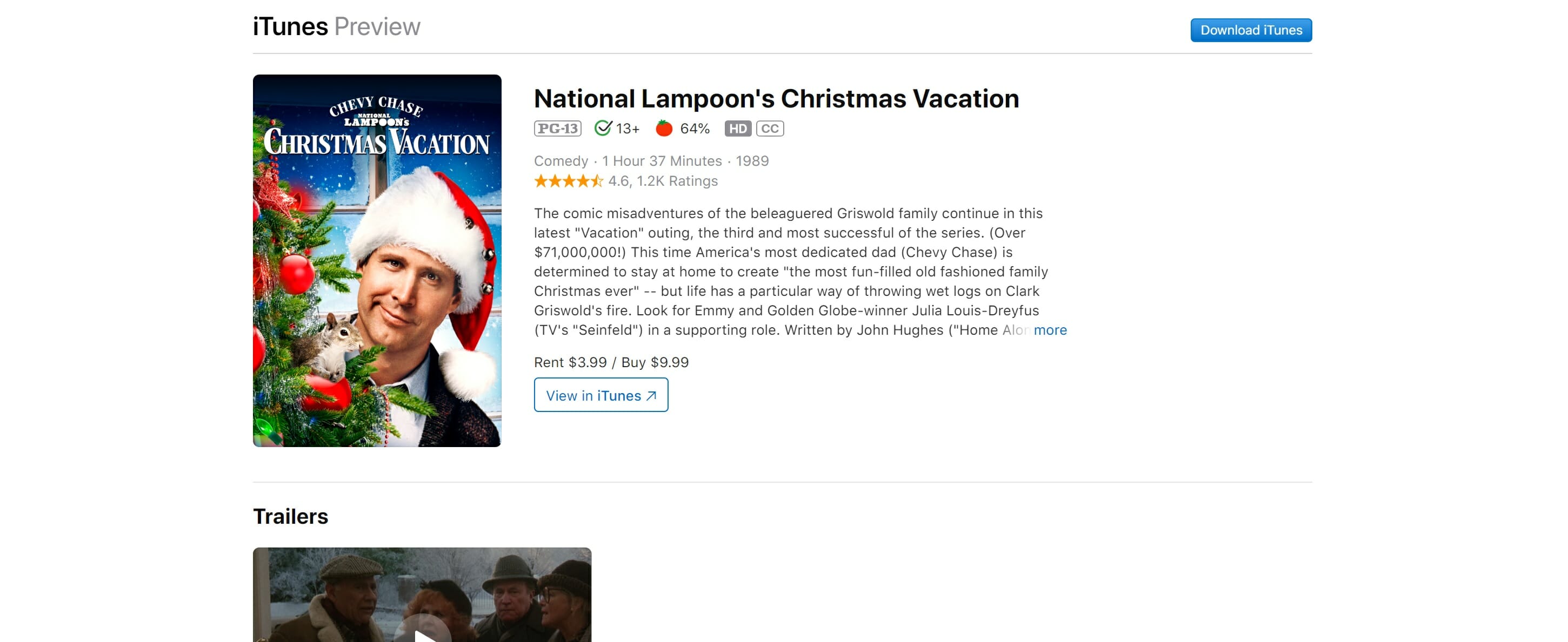 watch christmas vacation online free - itunes
