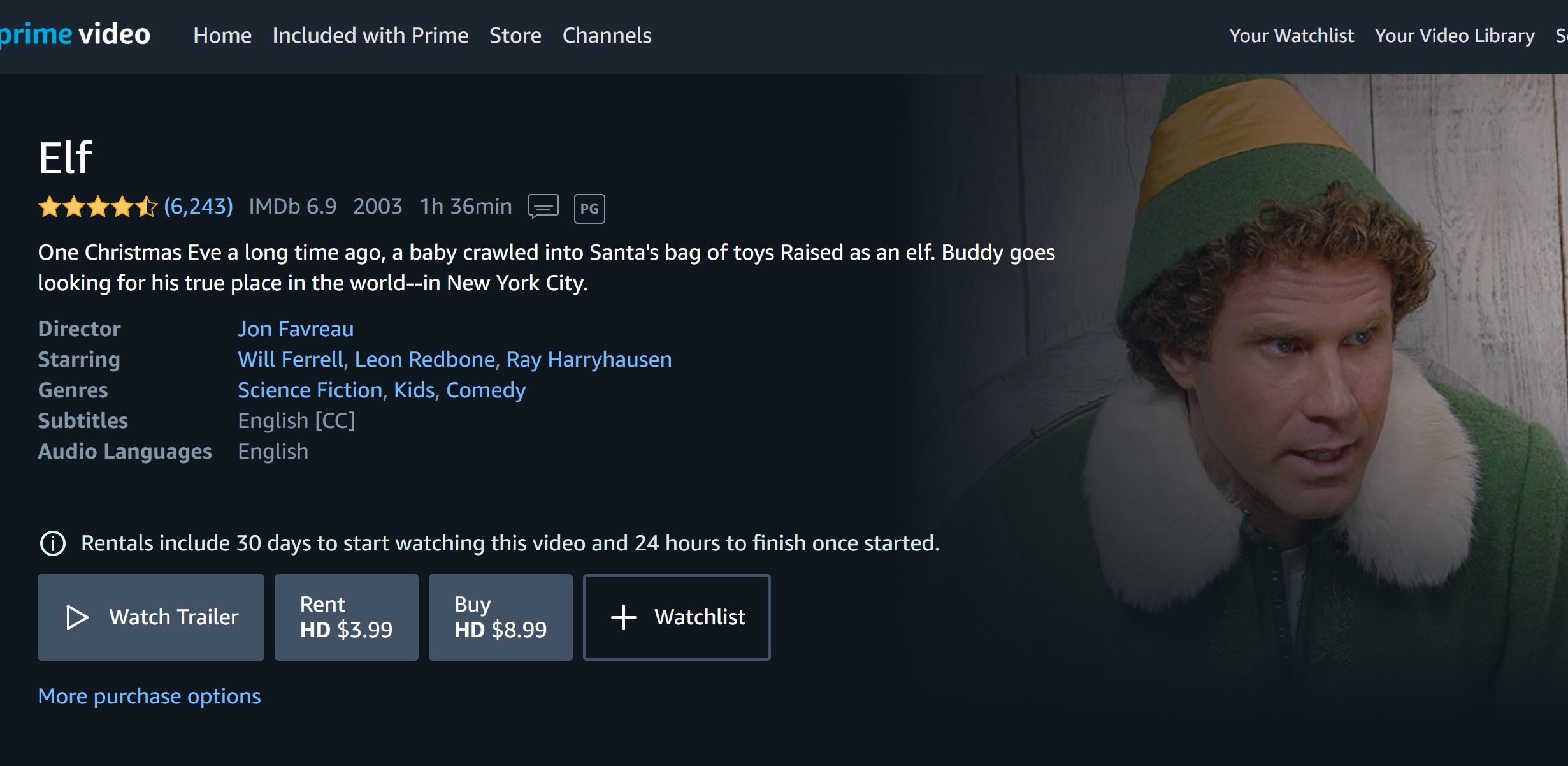 Watch elf online on sale stream