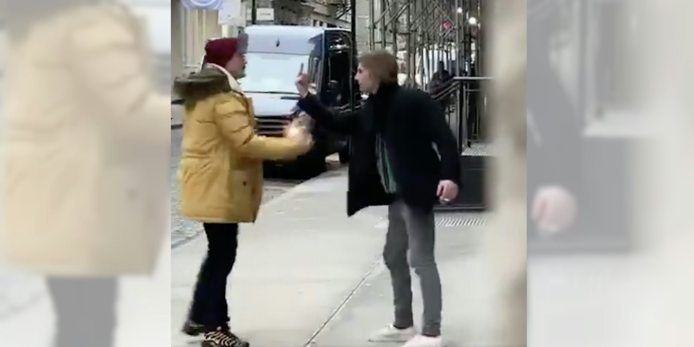 This viral middle finger fight was staged.