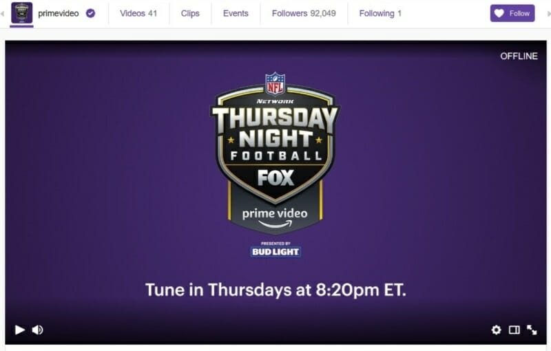 Thursday Night football stream Twitch Ninja