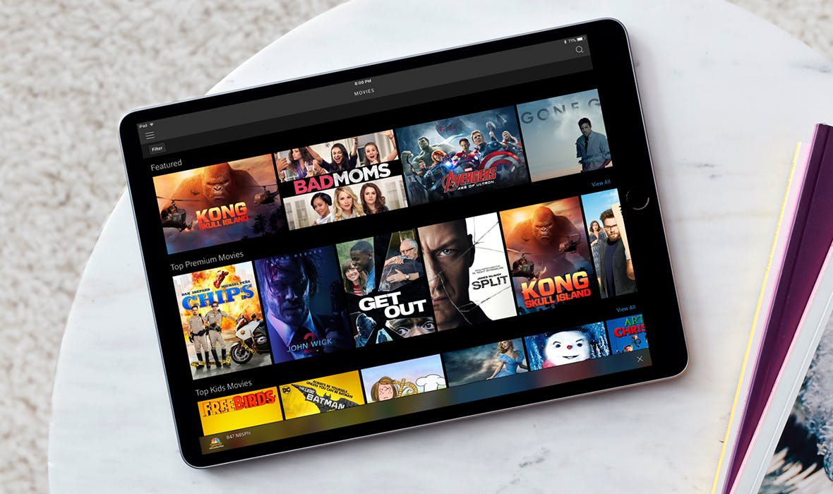 Xfinity X1 streaming content on tablet