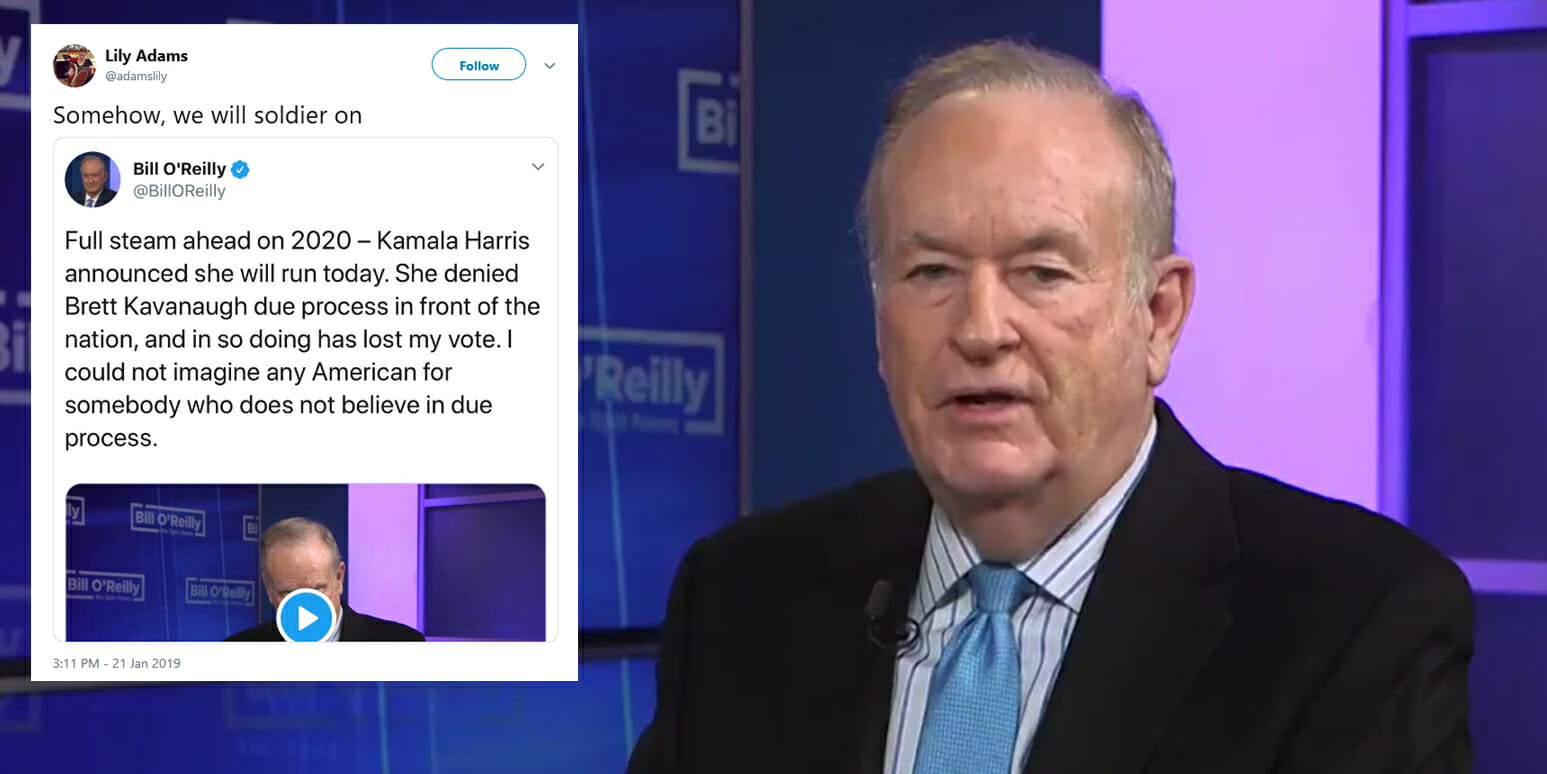 Kamala Harris Staffer Mocks Bill O'Reilly After He Says She 'Lost' His Vote