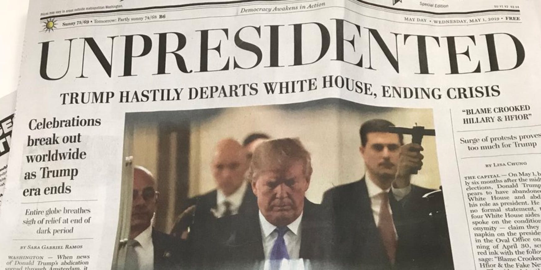 Fake Washington Post Saying Trump Resigns Distributed in D.C.