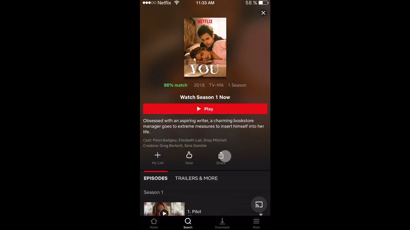 Share Netflix on Instagram