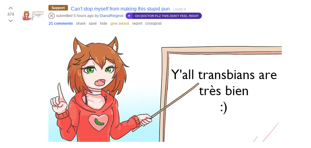 Because of how much that one meme template if her is used on this  subreddit, ive started to see this anime girl as a trans icon :  r/traaaaaaannnnnnnnnns