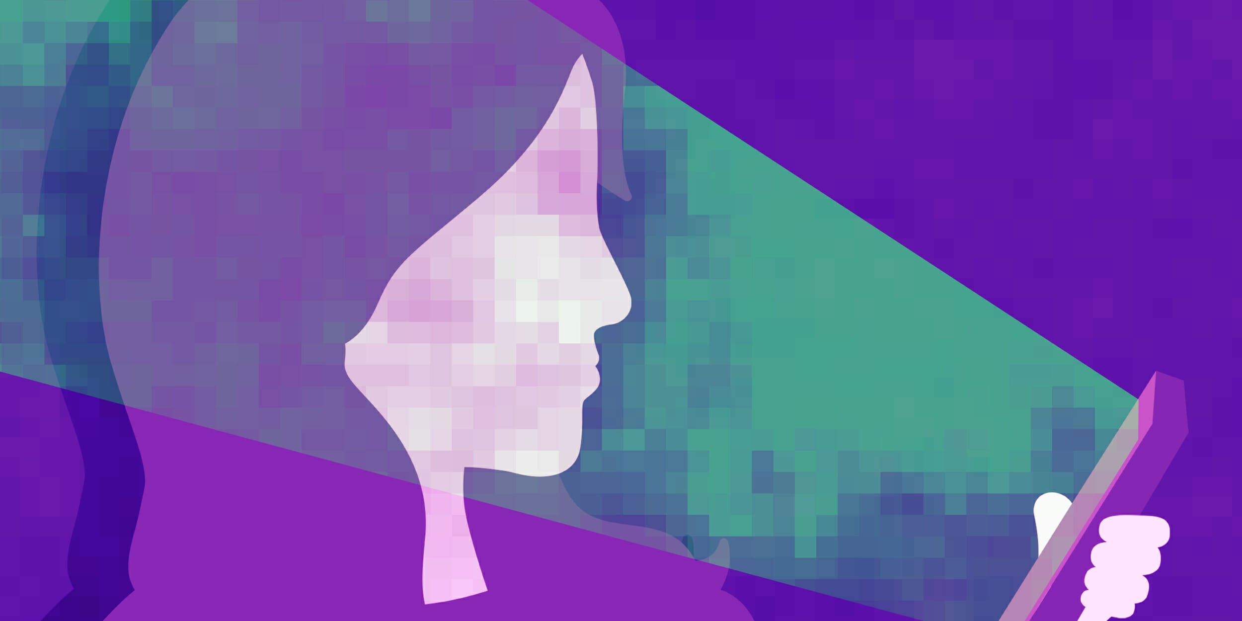 woman being influenced by content from phone