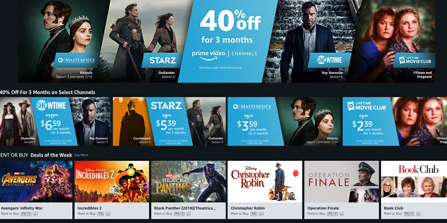 Prime Video Streaming Amazon Premium Channels Sale Now (Feb