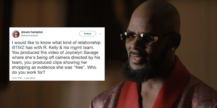 Celebrities are condemning TMZ's positive coverage surrounding R. Kelly.