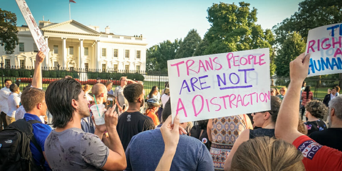 trans military ban protest