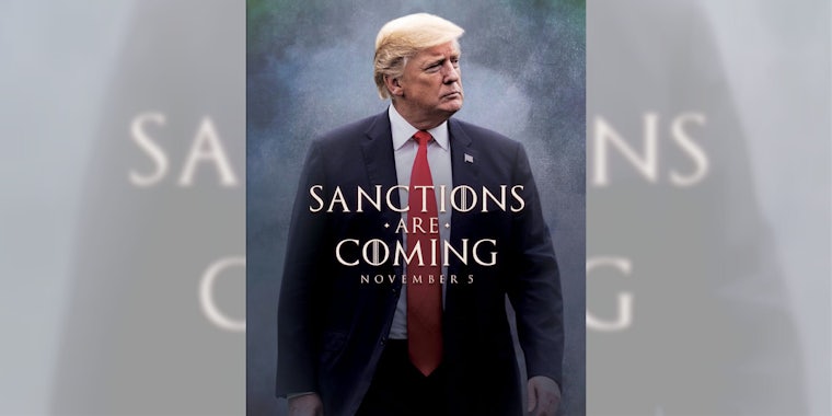 Trump 'Sanctions are Coming' poster