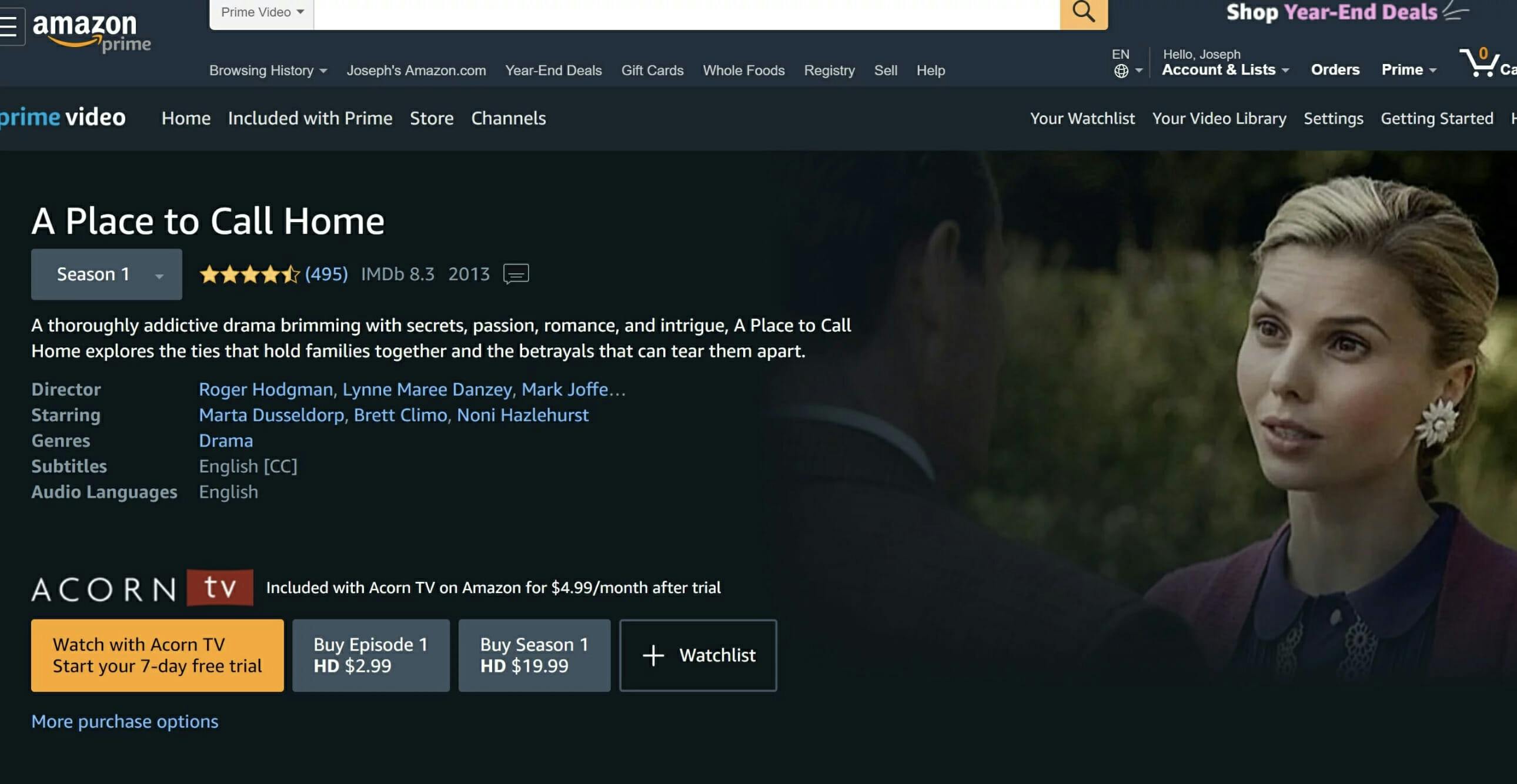 how to watch a place to call home online amazon prime video