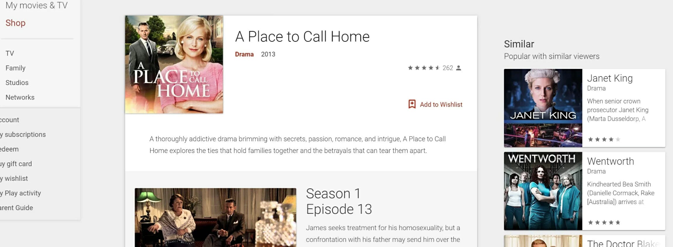 how to watch a place to call home online google play