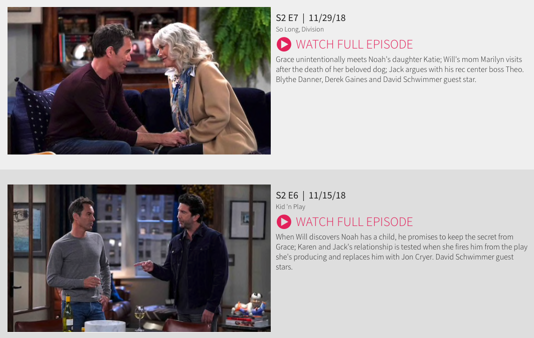 watch will & grace online free on NBC