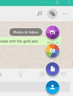 whatsapp desktop attachments