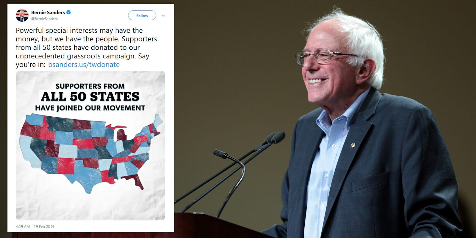 Bernie Sanders Twitter USA Map