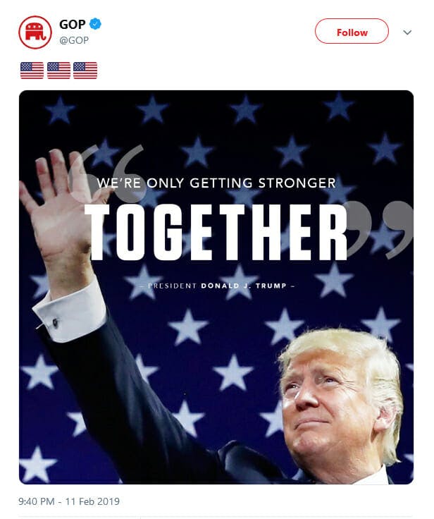 GOP Stronger Together Tweet