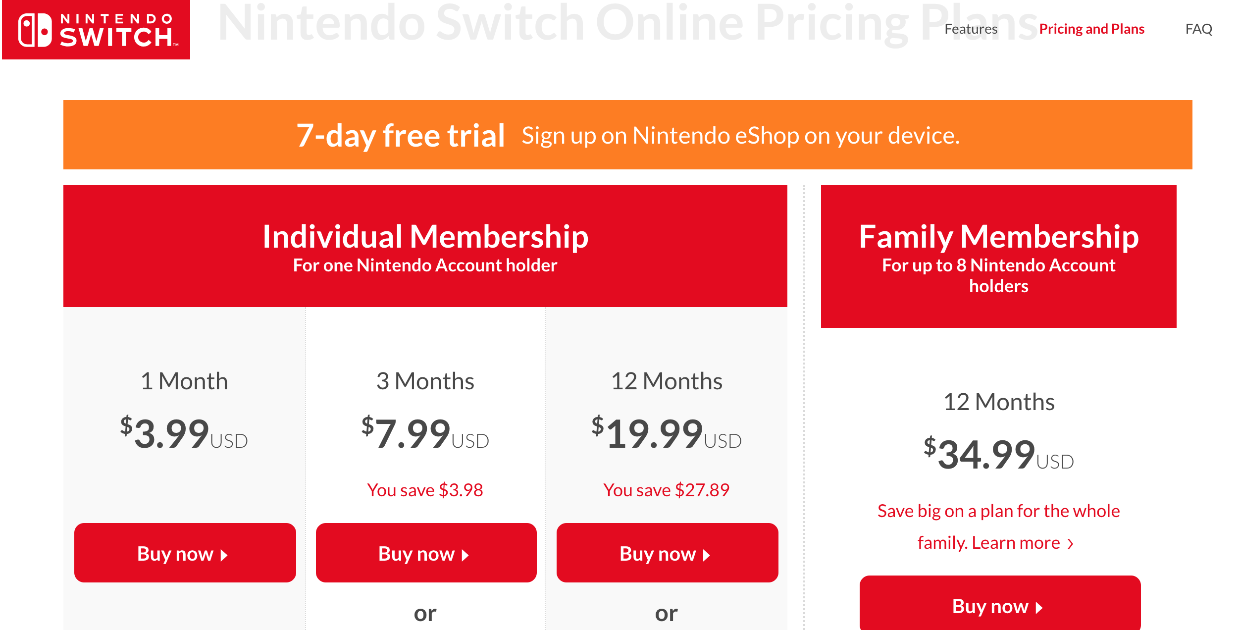 Nintendo Switch Online Will Have A Family Plan Of $34.99 For Up To