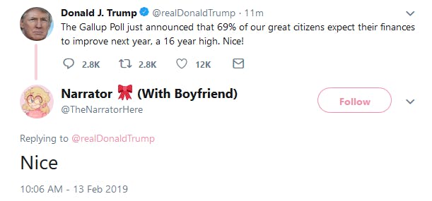 Trump 69 Tweet