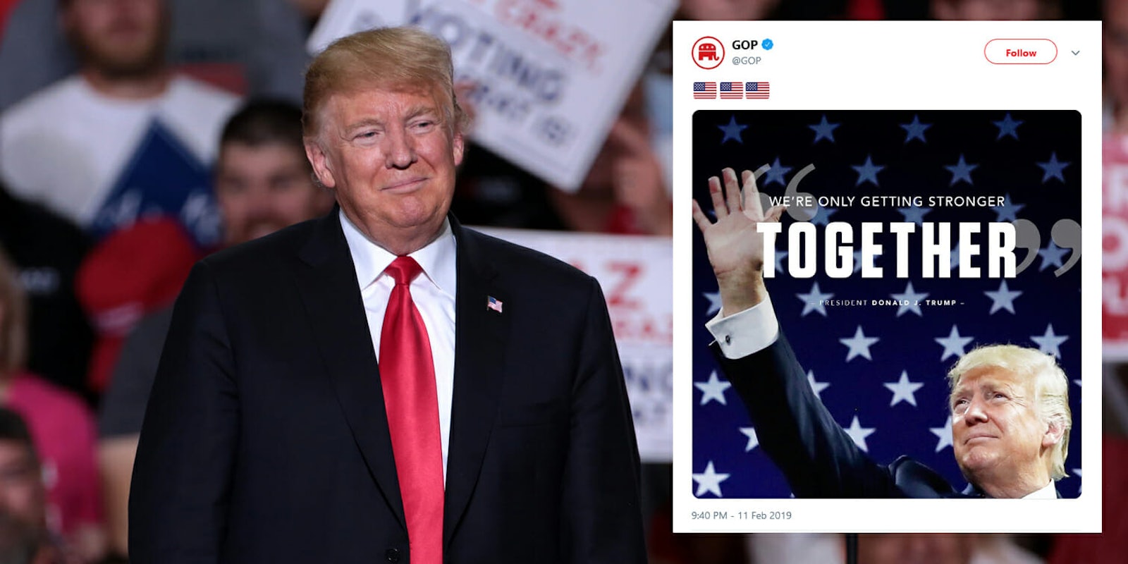 Trump GOP Twitter Stronger Together