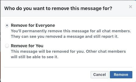 how to unsend message in messenger