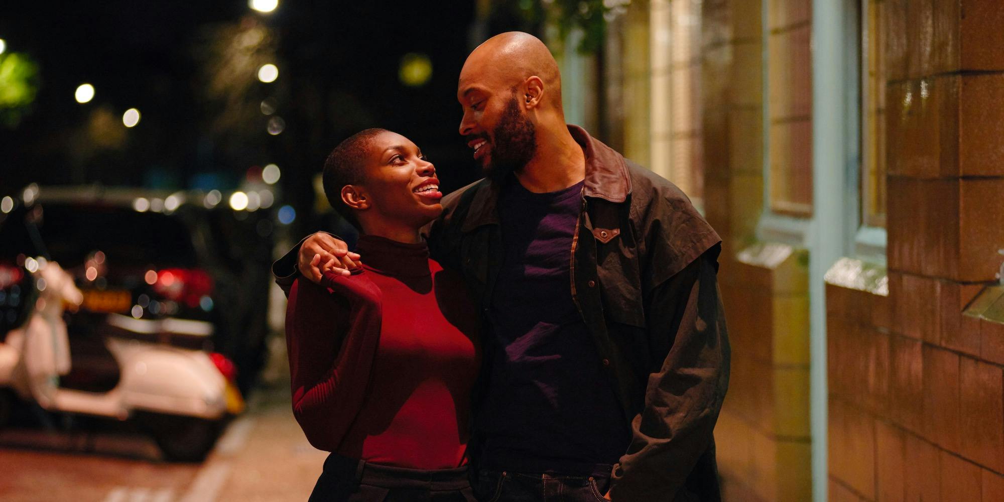 Movie still of Michaela Coel and Arinzé Kene in the musical Been So Long on Netflix.