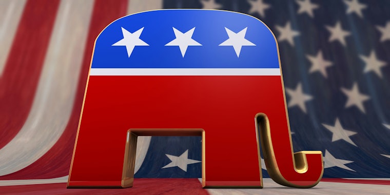 republican elephant us flag