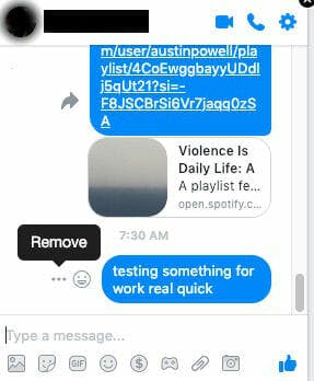 unsend facebook message messenger
