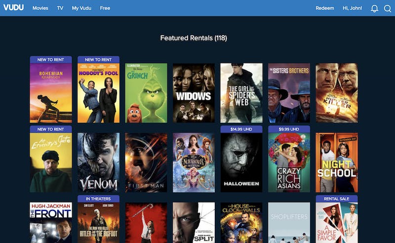 Vudu movie online apps