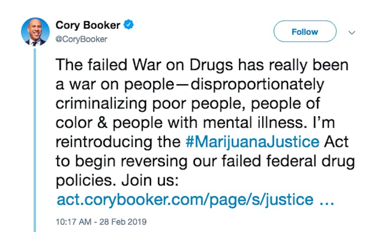 2020 candidates weed Cory Booker