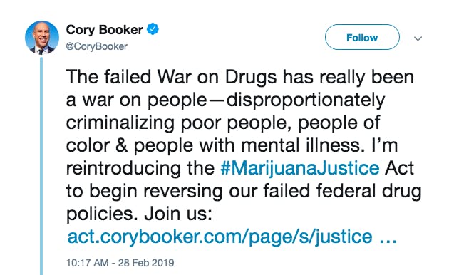 2020 candidates weed Cory Booker