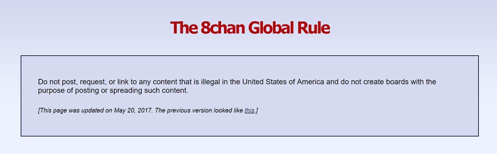 8chan Global Rule