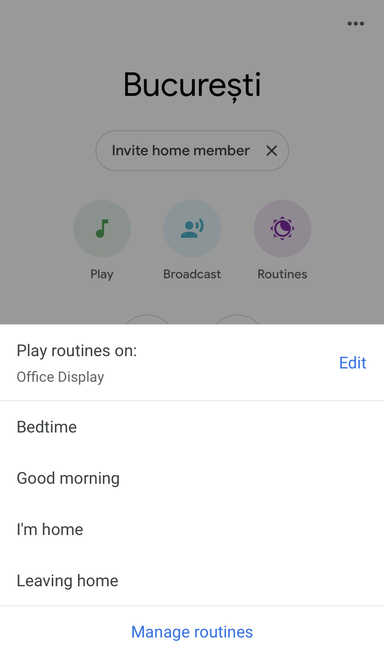 Google Home routines