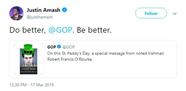 Justin Amash Beto @GOP Tweet