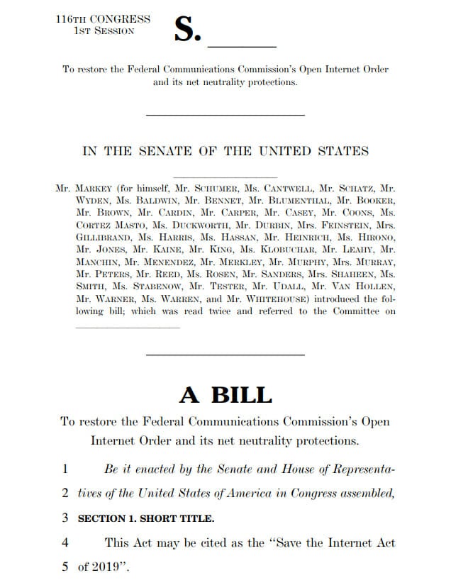 Net Neutrality Save The Internet Act Cosponsors Sinema